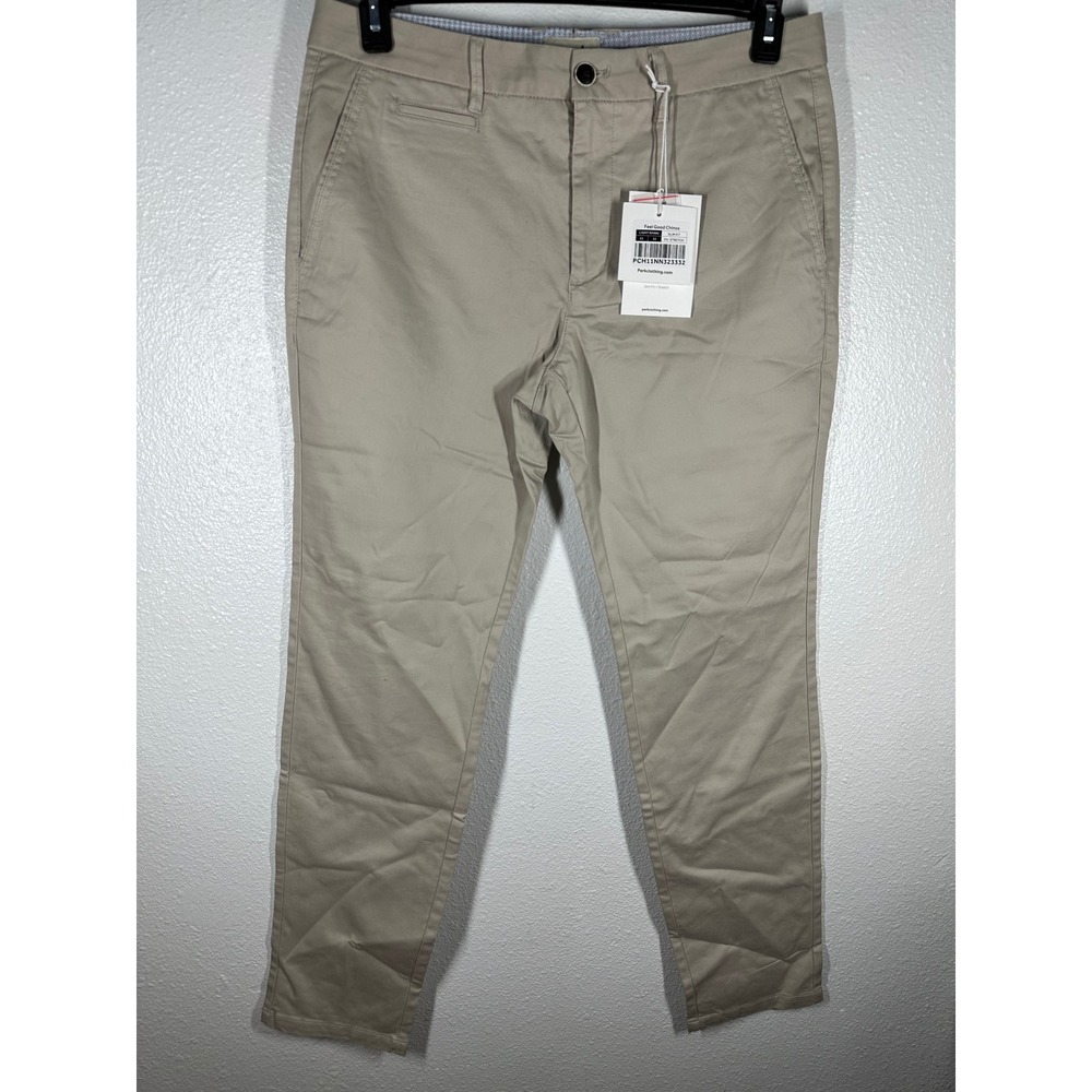 Perk Pants Mens 33x32 Khaki Feel Good Chinos Slim Fit Stretch Cotton Twill 6729